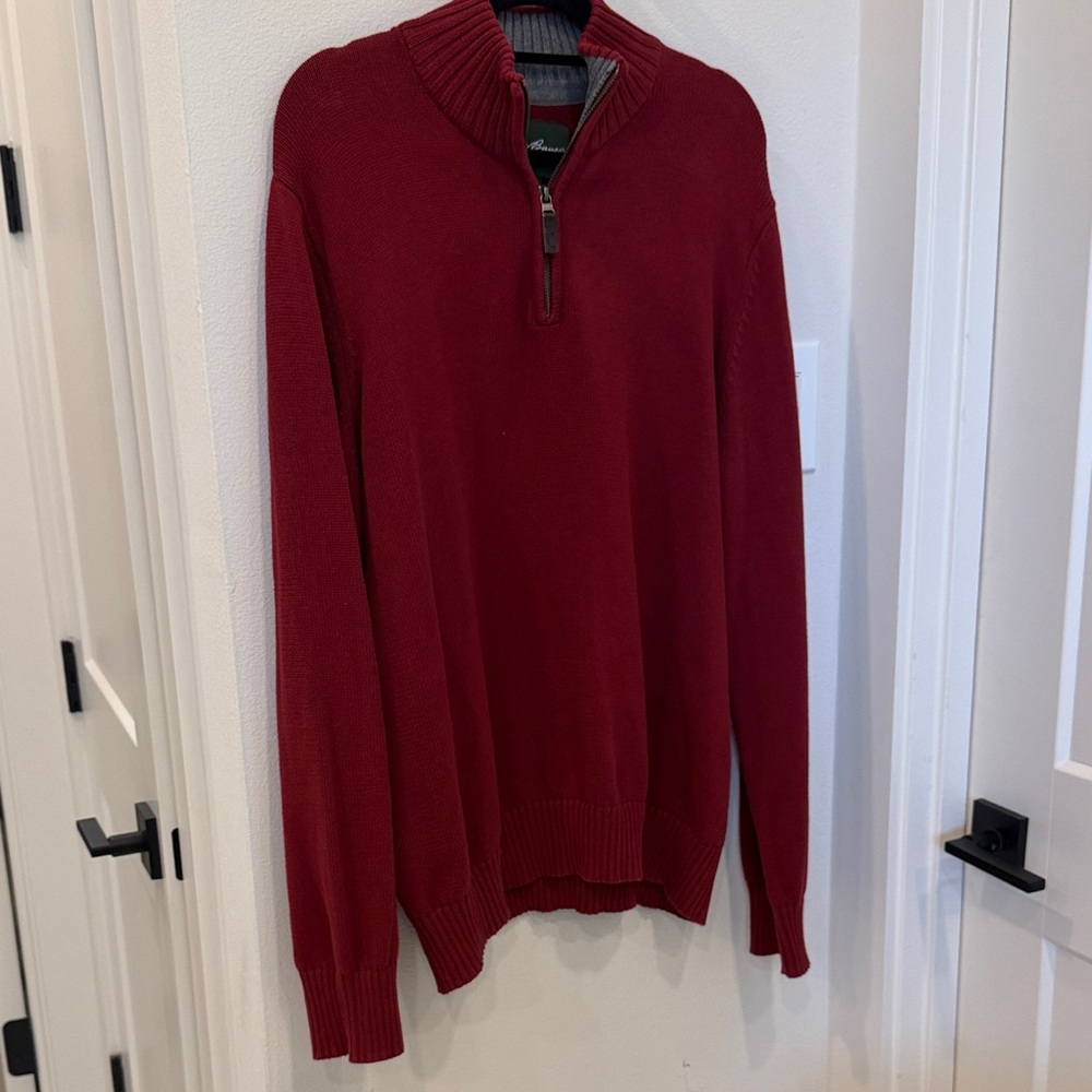 Eddie Bauer Men's Burgundy Zip-Up Sweater
